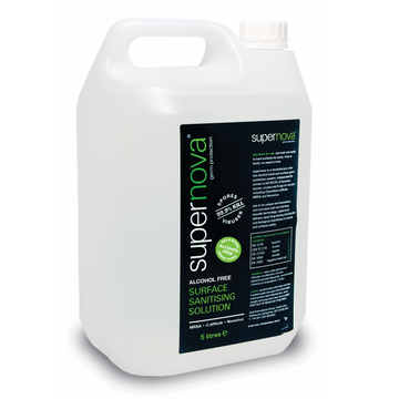 Supernova Surface Sanitiser Solution (5L x 4) - effective for 2 weeks on hard surfaces - Nelson Dish & Glasswashing Machines