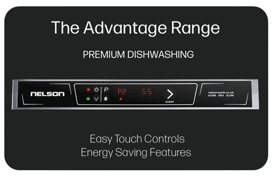 Nelson Advantage commercial dishwasher range collection button