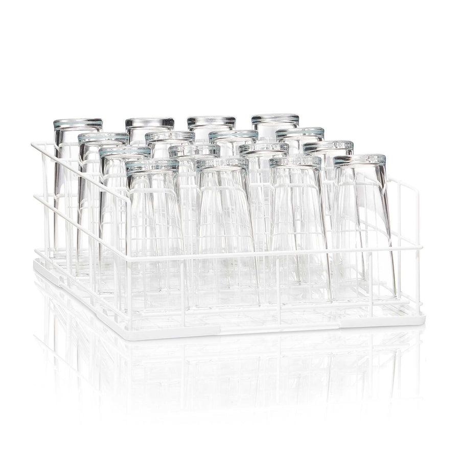 Divided 400mm Glasswasher Basket Containing 16 Pint Glasses